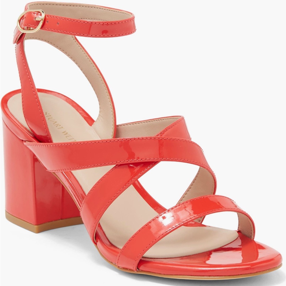 NEW Stuart Weitzman Ave Leather Block Sandals